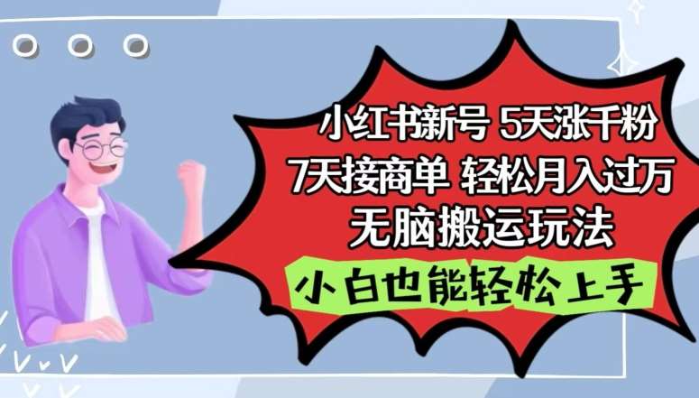 小红书影视泥巴追剧5天涨千粉，7天接商单，轻松月入过万，无脑搬运玩法【揭秘】-178分享