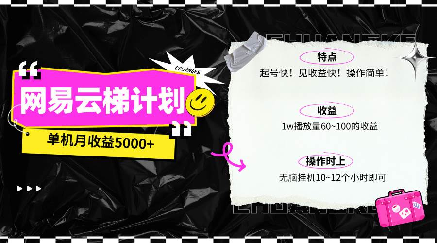 （10063期）最新网易云梯计划网页版，单机月收益5000+！可放大操作-178分享