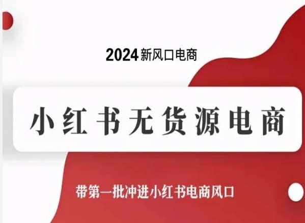 2024新风口电商，小红书无货源电商，带第一批冲进小红书电商风口-178分享