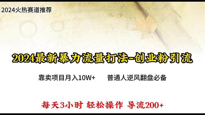 （10151期）2024年最新暴力流量打法，每日导入300+，靠卖项目月入10W+-178分享