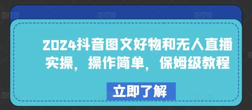 2024抖音图文好物和无人直播实操，操作简单，保姆级教程-178分享