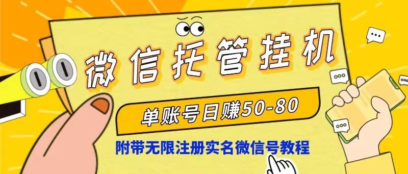 （10217期）微信托管挂机，单号日赚50-80，项目操作简单（附无限注册实名微信号教程）-178分享