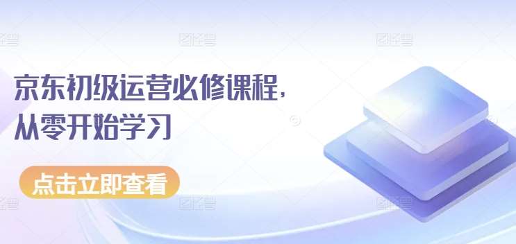 京东初级运营必修课程，从零开始学习-178分享