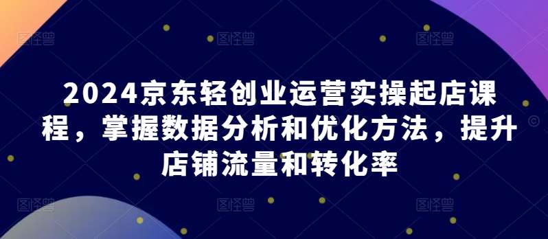 2024京东轻创业运营实操起店课程，掌握数据分析和优化方法，提升店铺流量和转化率-178分享