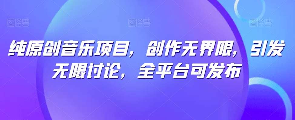 纯原创音乐项目，创作无界限，引发无限讨论，全平台可发布【揭秘】-178分享