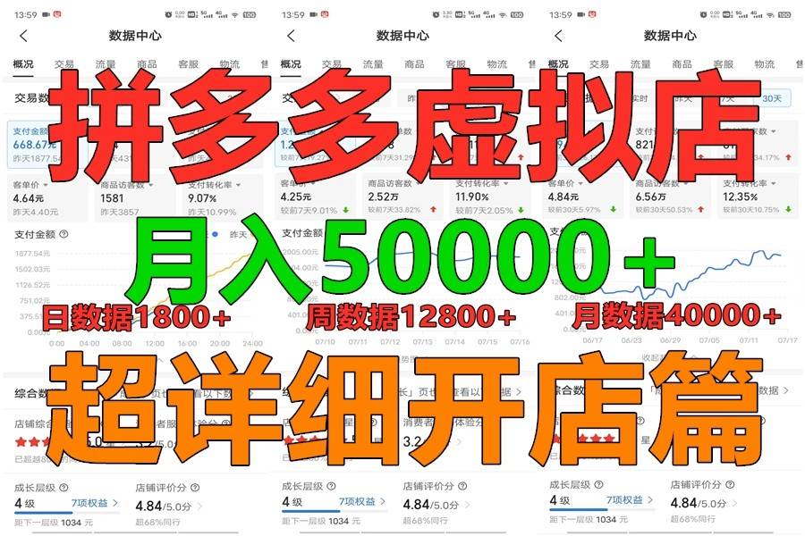 拼多多虚拟电商训练营月入40000+你也行，暴利稳定长久，副业首选-178分享