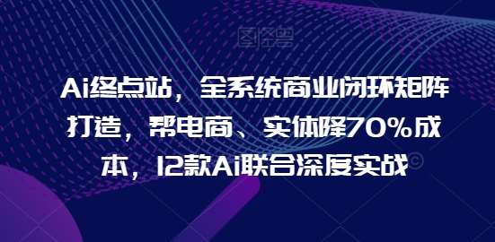 Ai终点站，全系统商业闭环矩阵打造，帮电商、实体降70%成本，12款Ai联合深度实战-178分享