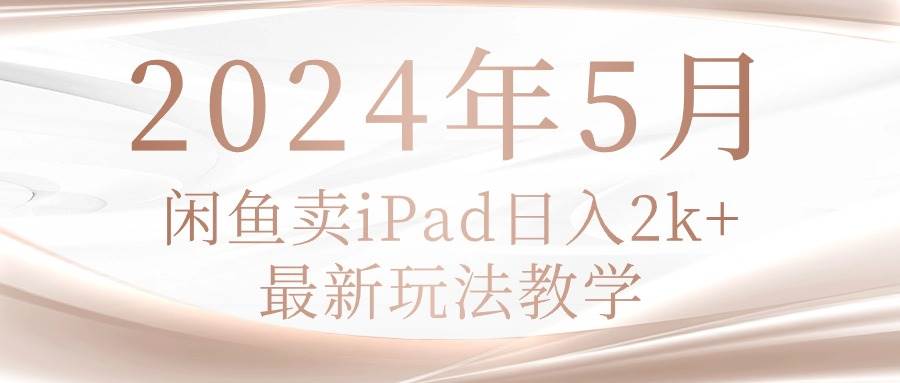 （10459期）2024年5月闲鱼卖ipad日入2k，最新玩法教学-178分享