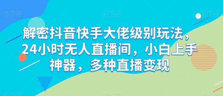 解密抖音快手大佬级别玩法，24小时无人直播间，小白上手神器，多种直播变现【揭秘】-178分享