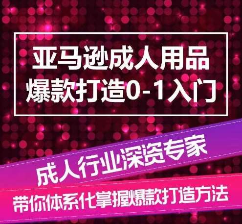 亚马逊成人用品爆款打造0-1入门，系统化讲解亚马逊成人用品爆款打造的流程-178分享