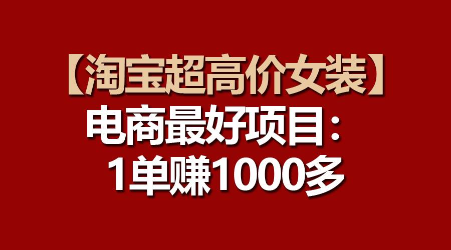 （10514期）【淘宝超高价女装】电商最好项目：一单赚1000多-178分享