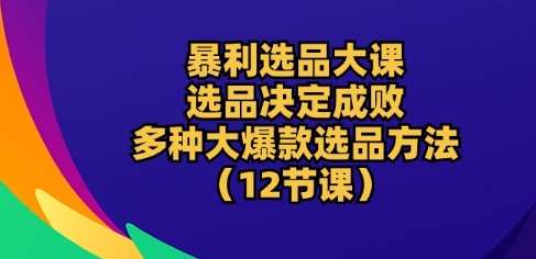 暴利选品大课：选品决定成败，教你多种大爆款选品方法(12节课)-178分享