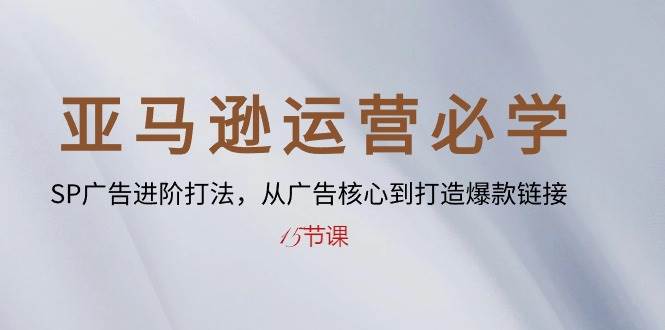 （10531期）亚马逊运营必学： SP广告进阶打法，从广告核心到打造爆款链接-15节课-178分享