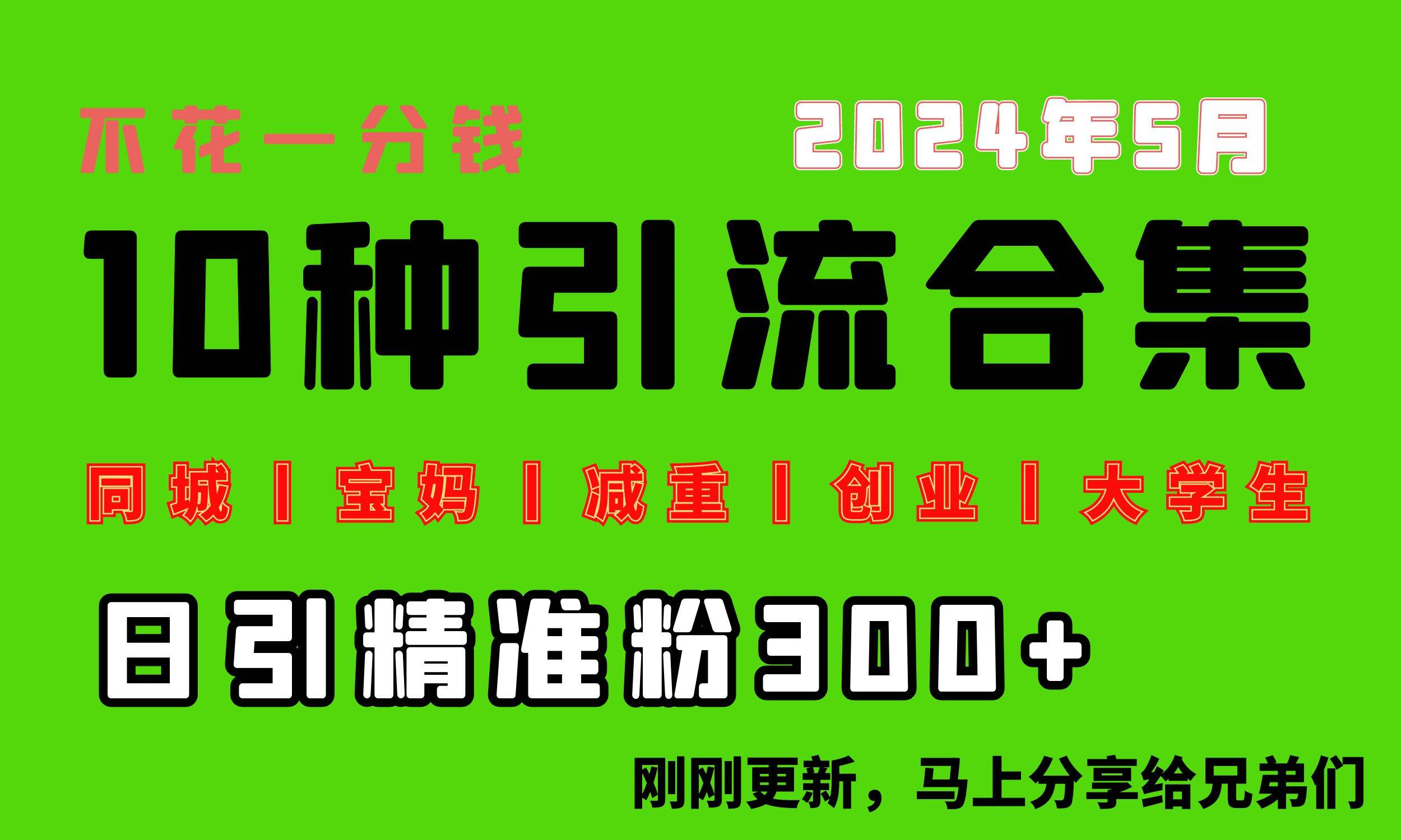 （10545期）0投入，每天搞300+“同城、宝妈、减重、创业、大学生”等10大流量！-178分享