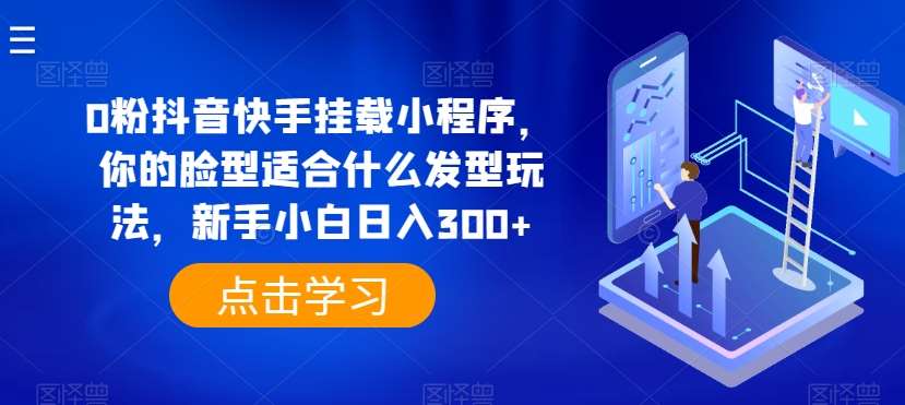 0粉抖音快手挂载小程序，你的脸型适合什么发型玩法，新手小白日入300+【揭秘】-178分享