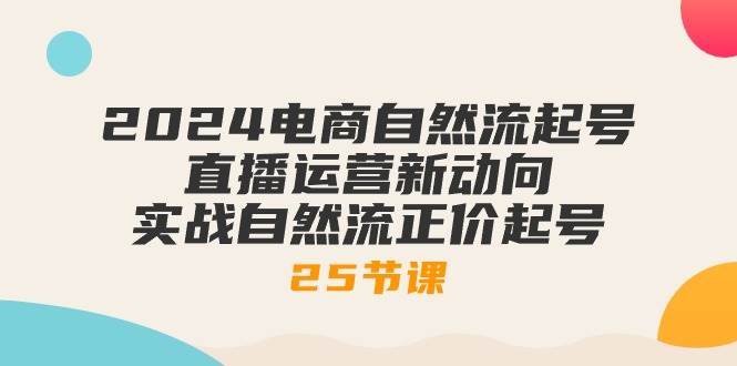 （10609期）2024电商自然流起号，直播运营新动向 实战自然流正价起号-25节课-178分享