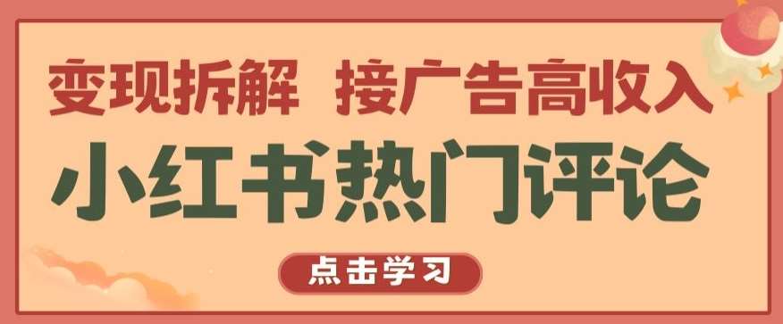 小红书热门评论，变现拆解，接广告高收入【揭秘 】-178分享