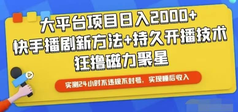 （10694期）快手24小时无人直播，真正实现睡后收益-178分享