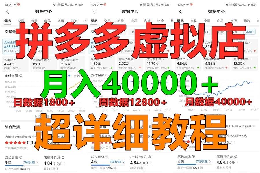 拼多多虚拟电商训练营月入40000+，全网最详细，你做你也行，暴利稳定长久-178分享